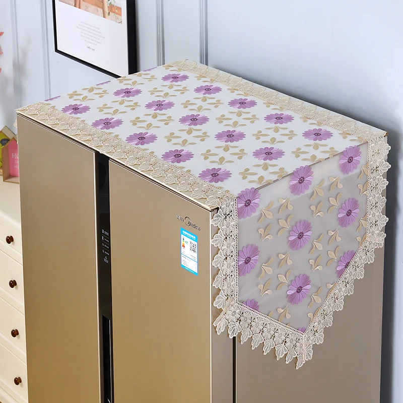 

Double Door Single Door Frie Dust Cover Lace Protector ield Waing hine Cover Cloth Universal All-Match Home Fabric
