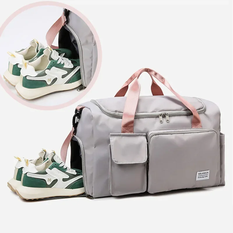 

Large capacity portable travel fitness bag, weekend overnight luggage bag, sports yoga fitness bag with shoe bag