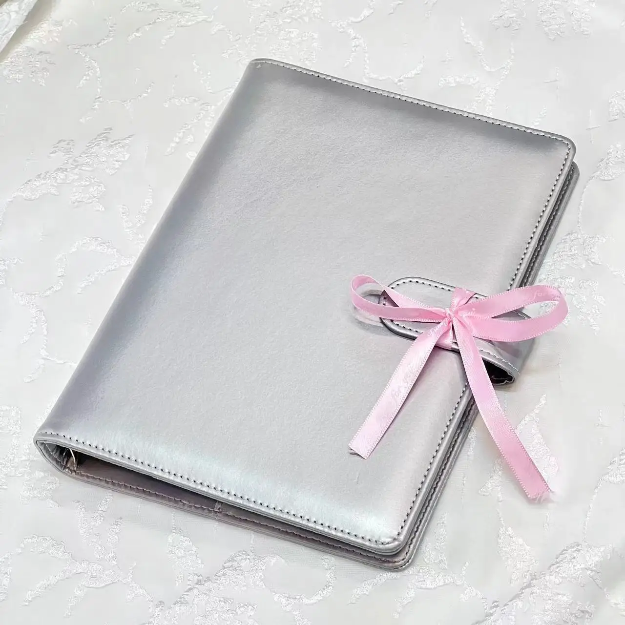 A5  A8  Loose Leaf  Sliver PU DIY Binder Notebook Cover Diary Agenda Planning Paper Cover School Stationery