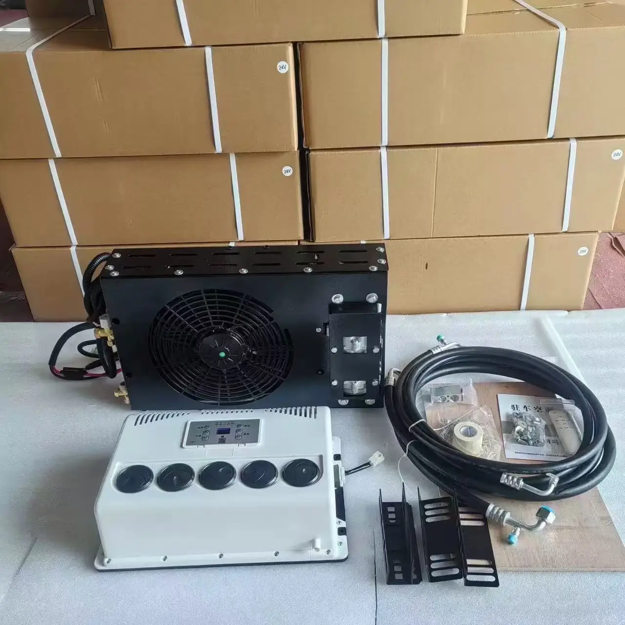 المصنع مباشرة شاحنة كهربائية التدفئة والتبريد مكيف هواء السيارة RV شاحنة وقوف السيارات مكيف الهواء #5
