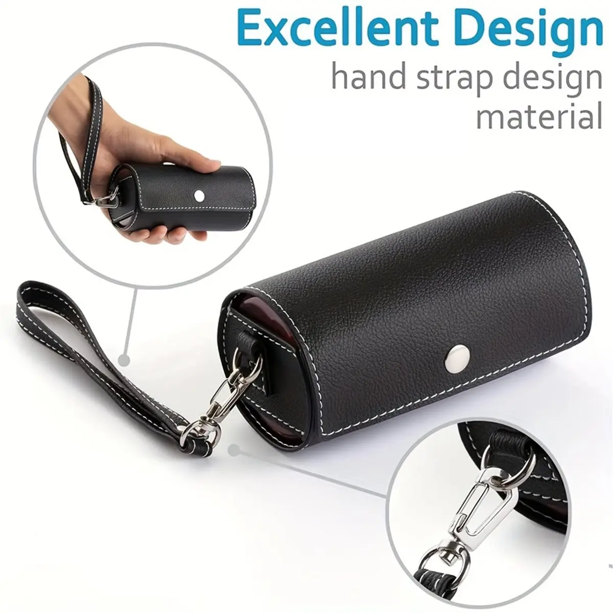 [N84R] Weekly Pill Organizer 2 Times A Day, AM PM Large Daily Pill Box with PU Leather Case for Travel Round Medicine Organizer