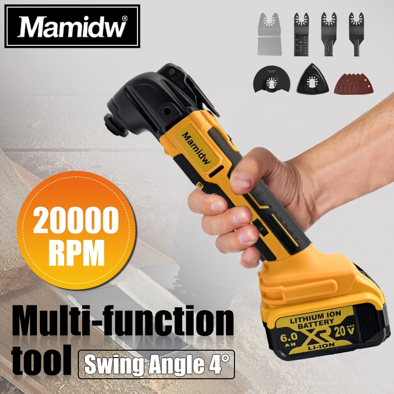 

Cordless Oscillating Tool, Brushless Orbiting Tool Compatible with De-Walt 20V Battery, 23 PCS Multi-Tool Kit with Auxiliary Han