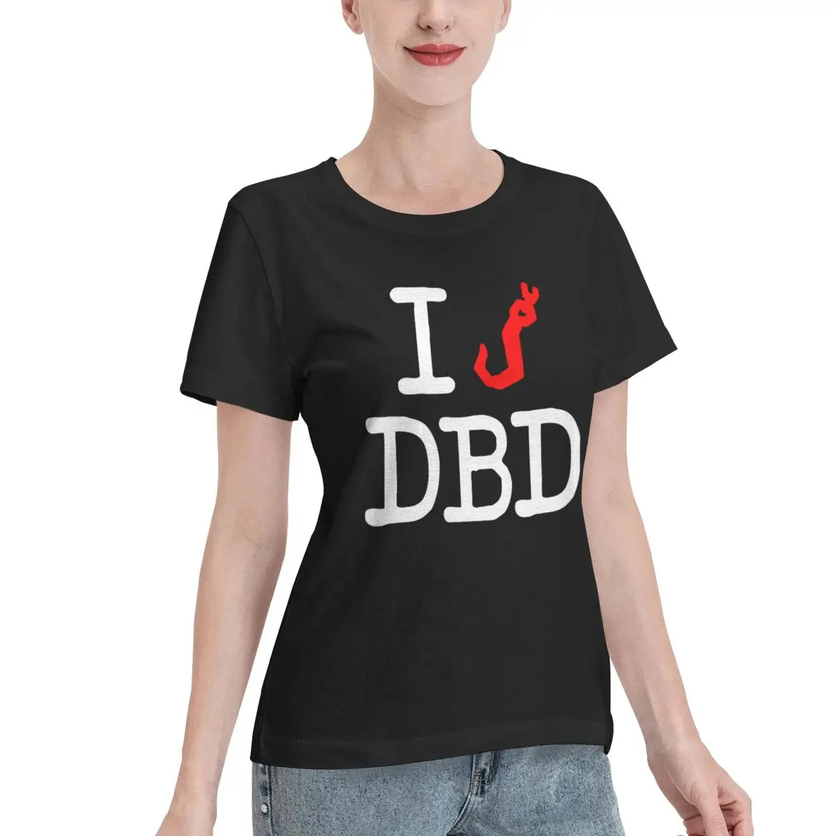 Popular On Social I Hook Dead By Daylight (White Text) Women's T-shirt Preppy Crew Neck T-Shirt