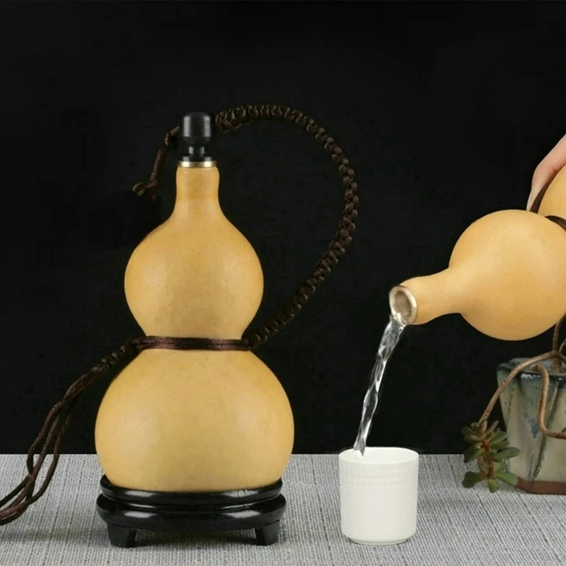 Cabaça Garrafa de Vinho com Tassel Rope, Garrafa de Água ao ar livre, Portátil com rolha, Chaleira Flagon, Chinês