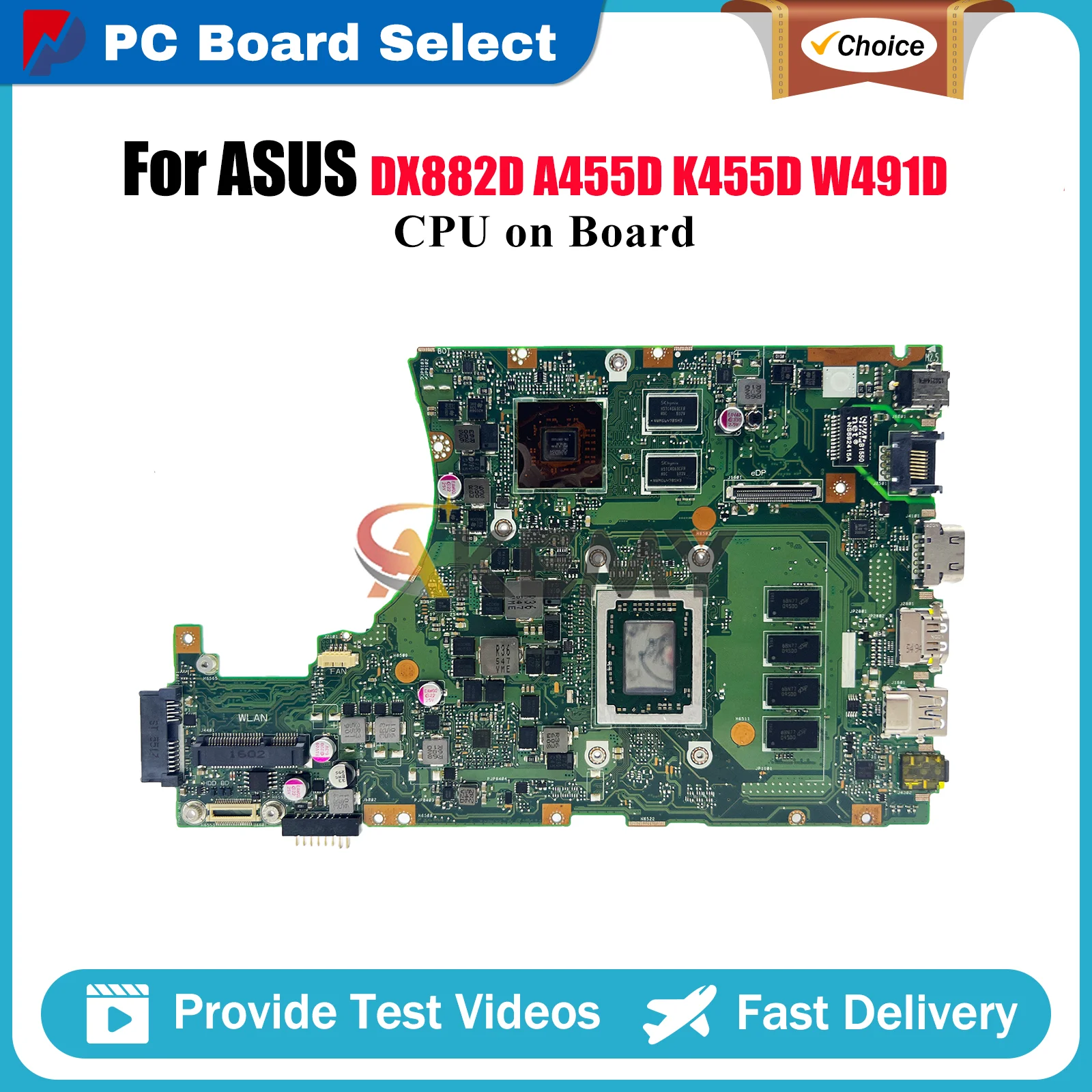 

X455DG Laptop Motherboard For ASUS VivoBook A455D W491D W419D DX882D X455D X455DG K455D Notebook Mainboard W/ CPU fast ship stk