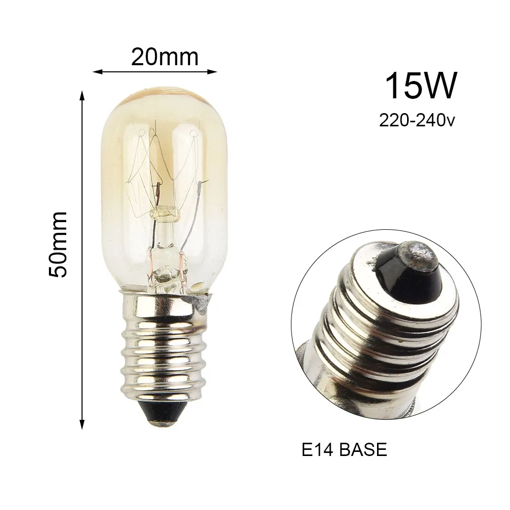 E14 Salt Lamp Bulbs Refrigerator Oven Replacement 15W Light Bulbs 240V Bright Lighting E14 Salt Lamp Microwave Bulbs 220-240V