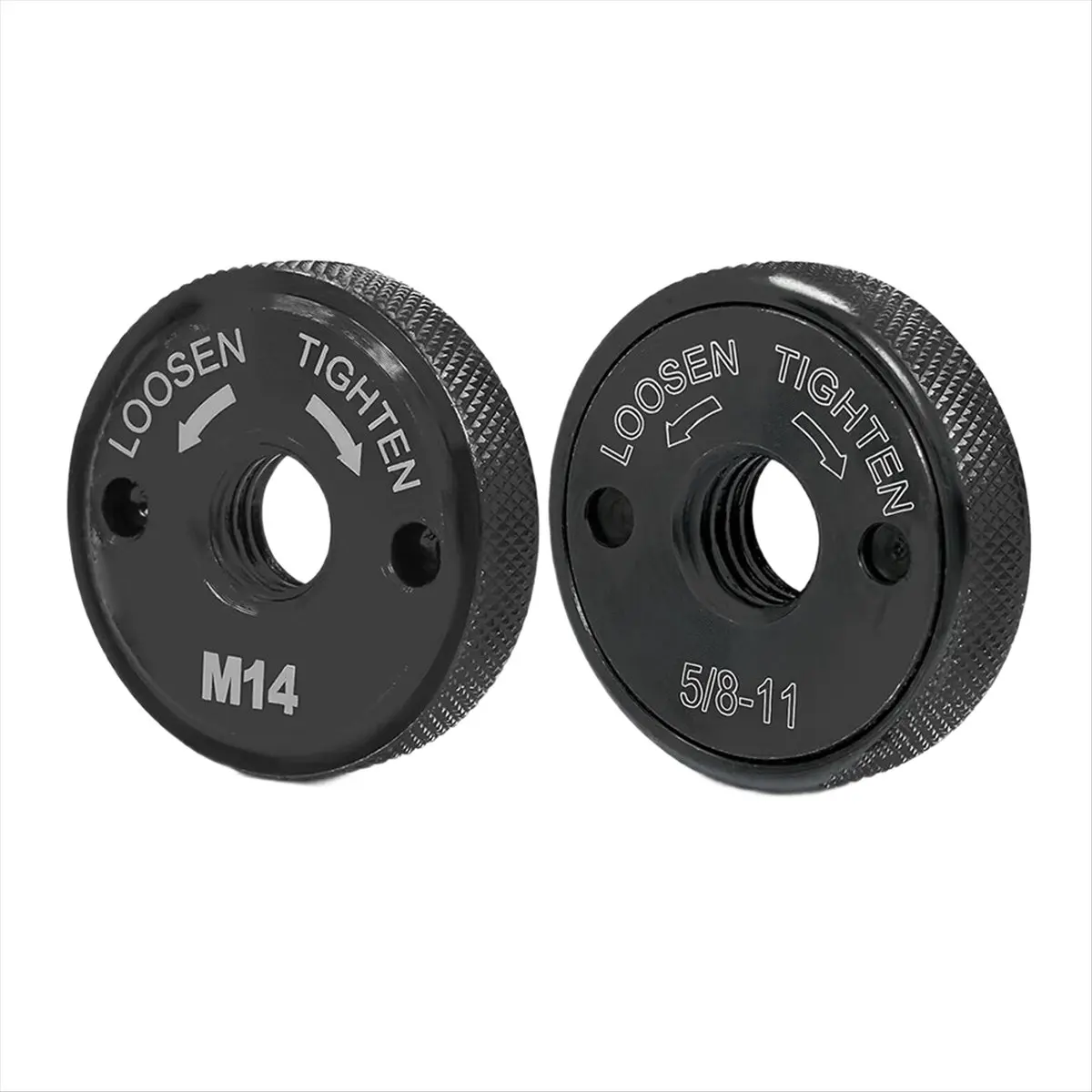 2PCS Nuts for Anlgle Grinder 4.5Inch and 5Inch No Wrench Required, 5/8-11 and 5/8Inch Self Locking Flange Nuts