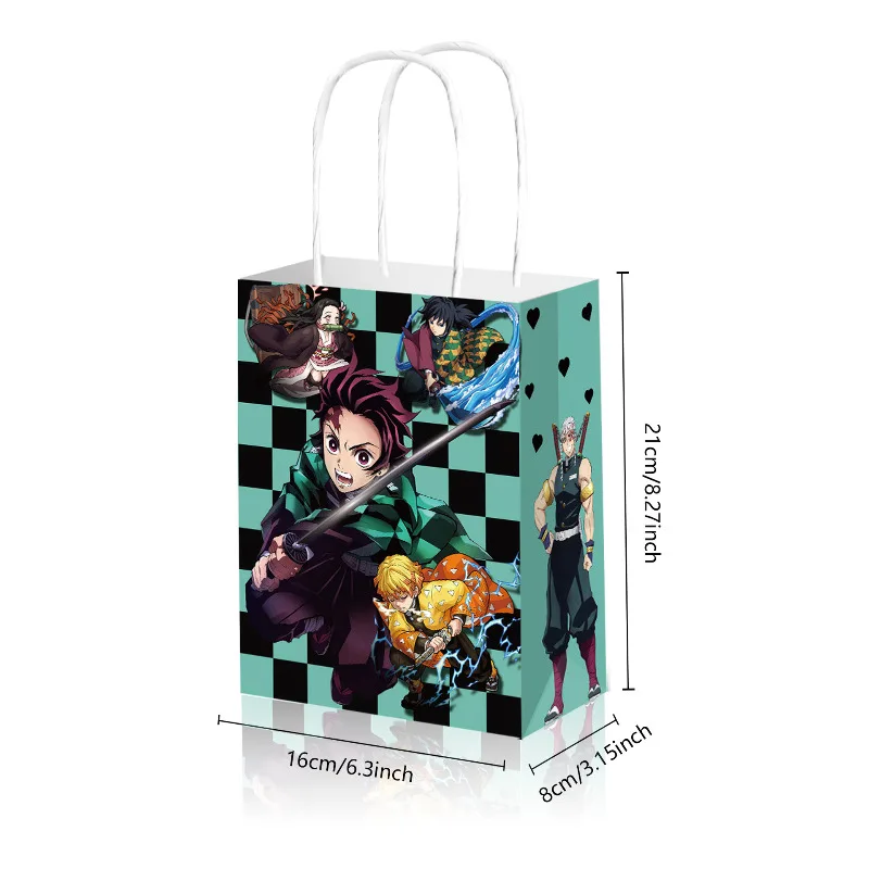 Bolsa de regalo para accesorios de disfraz de DEMON SLAYER, bolsas de papel de piel de vaca con diseño de DEMON SLAYER, 1 ud.