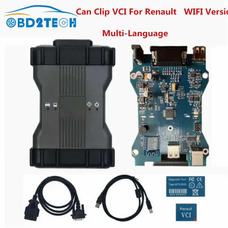 2024 Best VCI V234 For Renault Can Clip OBD2 Diagnosis Interface Multi-Language Support 2005-2023 Full Functionality