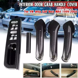 Carbon Fibre Interior Door Grab Handle Cover Switch Bezel & Bracke For VW 4 Door Jetta Bora/Golf MK4 98-05 3B0867175 3B1867171E