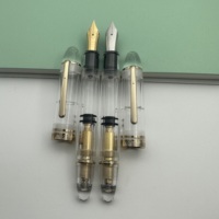 Large MAJOHN P140 BOCK NO.8 F/M Nib Acrylic Piston Transparent Fountain Pen Ebonite Feed Large Capacity Ink Writing Luxury Pen