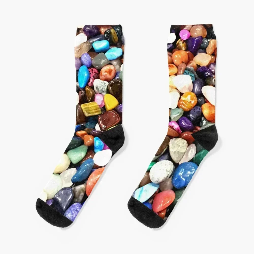 

Bright Colored Polished Stones Socks hockey Sports happy essential Socks Woman Men's