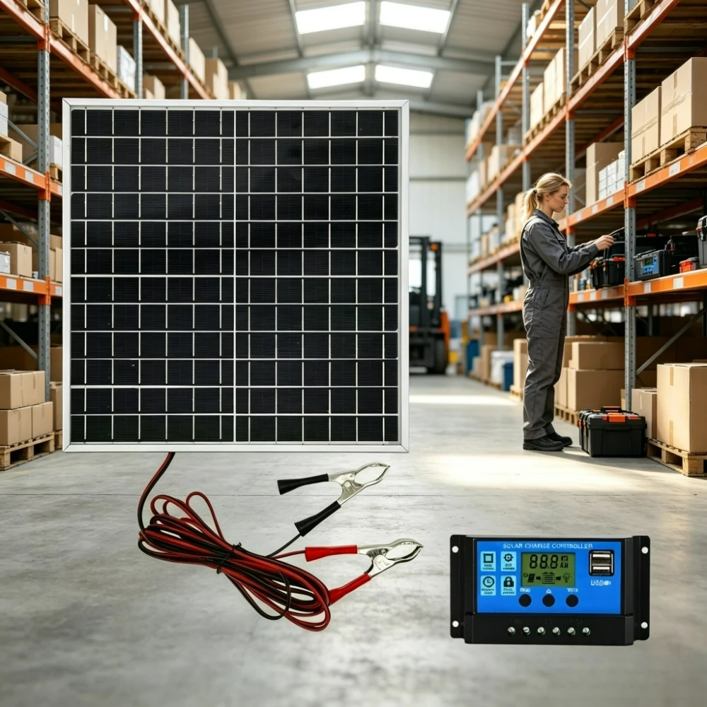 12W Weatherproof Monocrystalline Solar Panel 12V Solar Controller Full Aluminum Frame Kit Off Grid Portable Charging System for