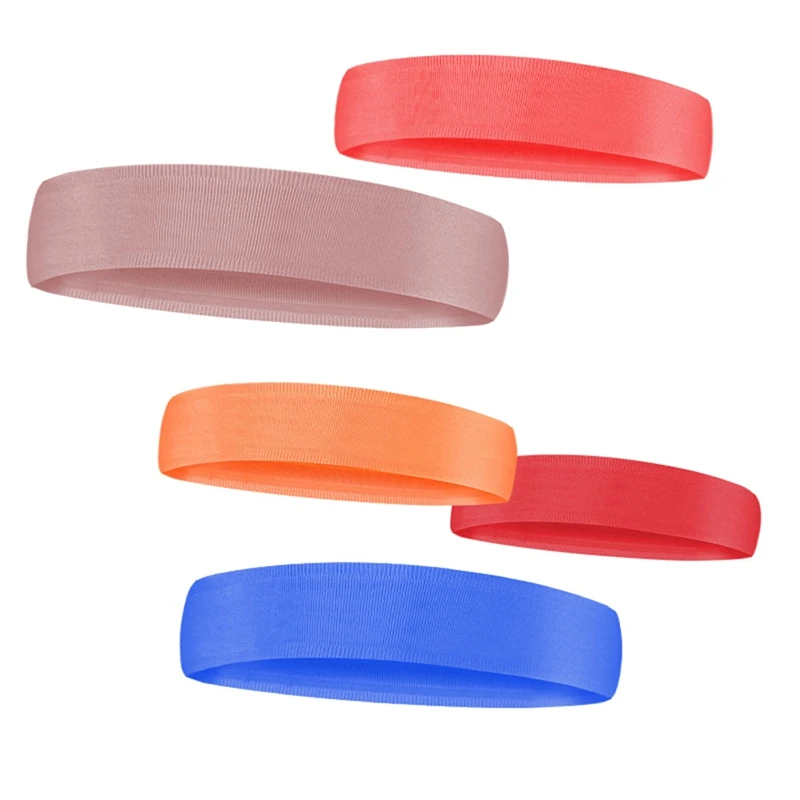 

5Piece Elastic Hair Bands Running Fitness Yoga Hair Bands Exercise Sweatband Style 2