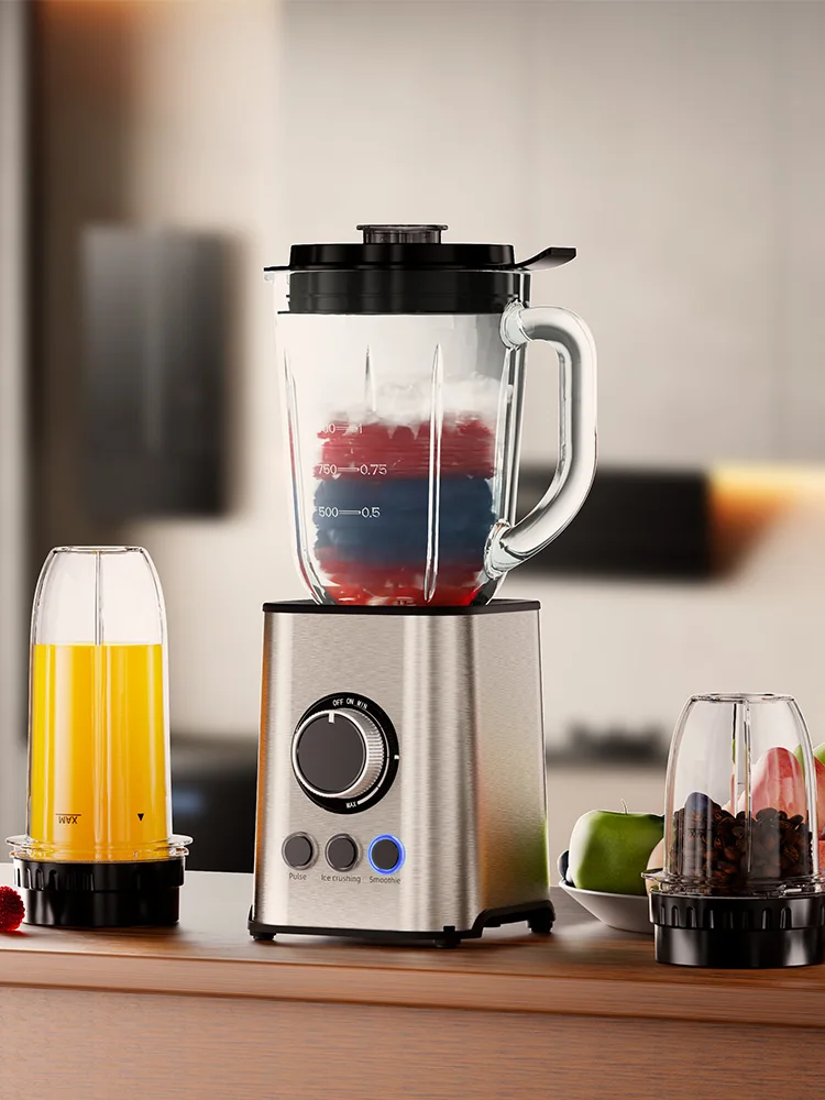 BioloMix 3-in-1-Smoothie-Maker, 1300 W, persönlicher Mixer mit Edelstahlklingen, Babynahrungsmühle, Saftbereiter