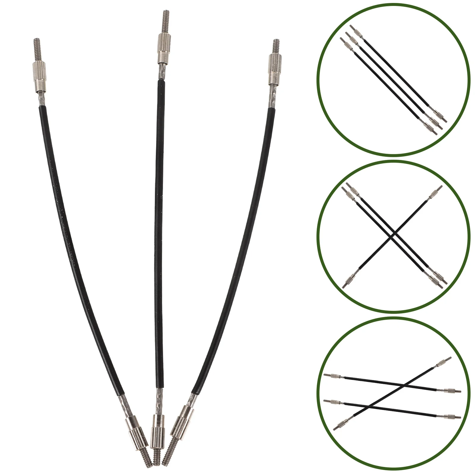 

3pcs Violin Tailpiece Cord Steel Wire Replacement Parts for 4/4 Violin Accessories Tailgut Set Repair Instrument