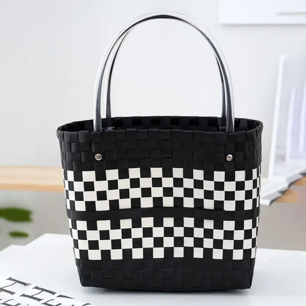 Casual Hand-woven Vegetable Basket Bag Vintage Shopping Bag Casual Woven Bag Large Capacity Mommy Bag Tote Bag Household