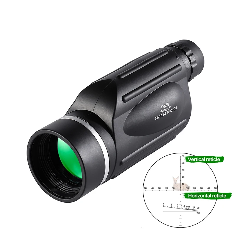 New 13x50 Monocular Telescope Compact Waterproof Scope with Brightness & Clear Field Focus Coordinate Ranging for Bird Watching