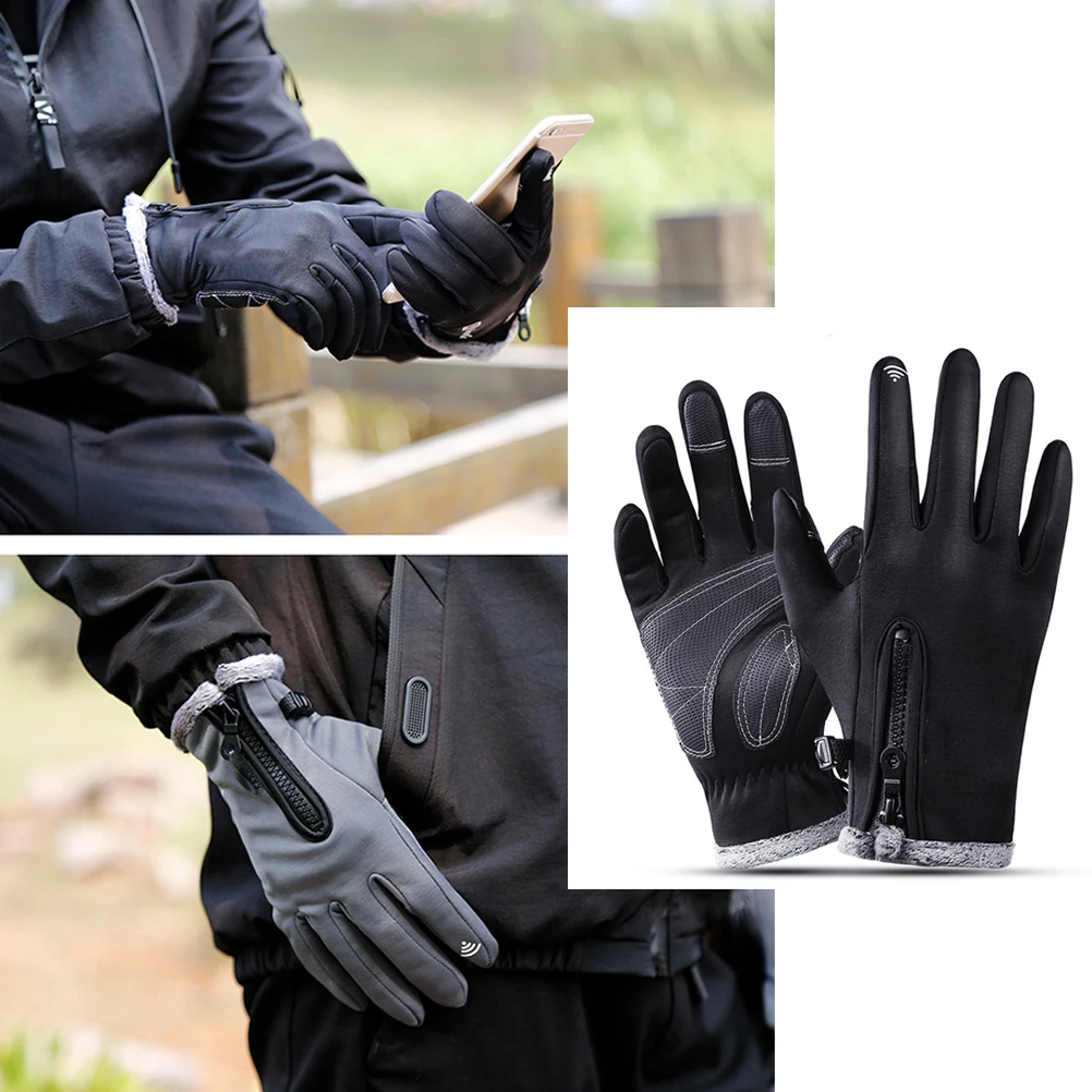 

Теплые мотоциклетные перчатки для пешего туризма, водонепроницаемые, неопреновые, черные, для езды на велосипеде, мужские для рыбалки, защита от холода, термостойкость