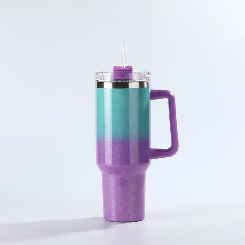 40oz Mug Water Bottle Insulated Tumbler With Handle Lid Straw Large Capacity Stainless Steel Coffee Cup Outdoor Car Vacuum Flask