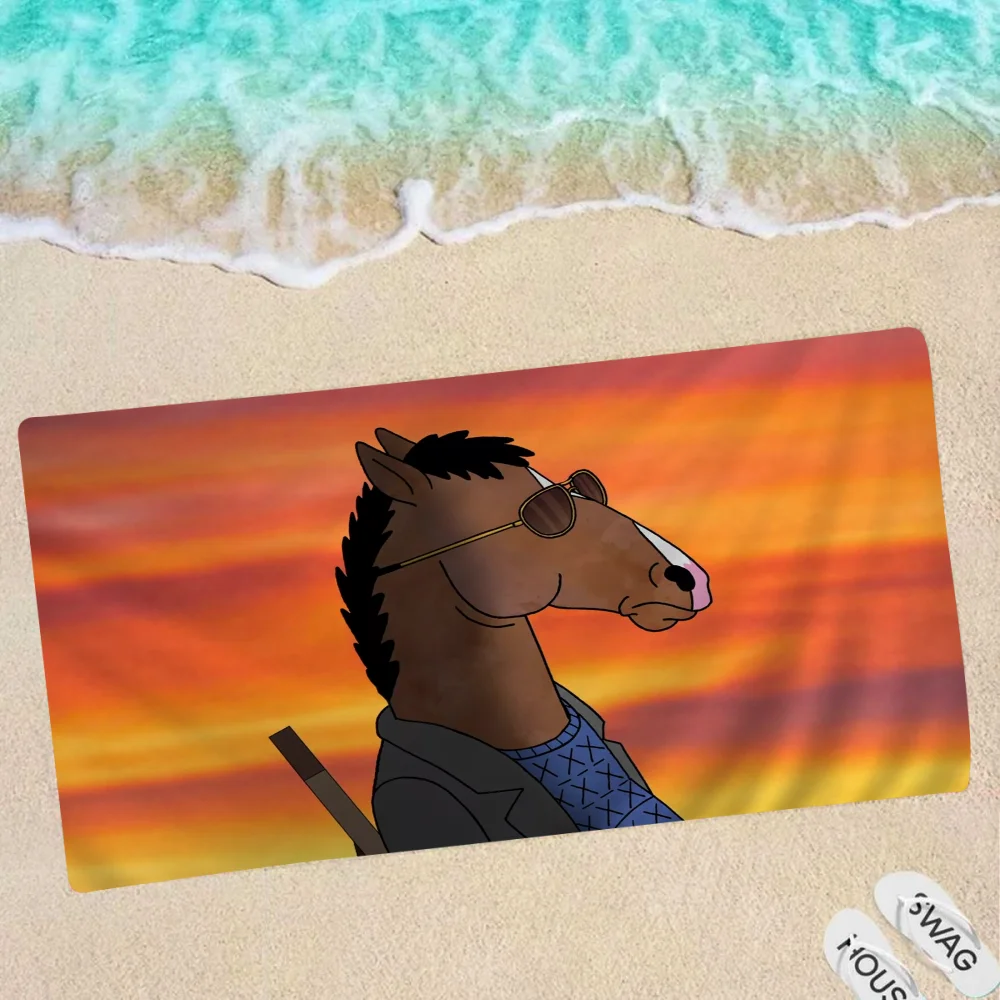 B-BoJack Funny H-Horsemans Microfiber Beach Towel Absorbent Quick Dry Soft Yoga Swimming Resort Mountain Climbing Towel