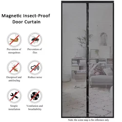 Outdoor Garden Door Curtain Prevents Insect Bites Home Fly Protection With Velcro Fasteners Decorative Magnetic Silent Curta