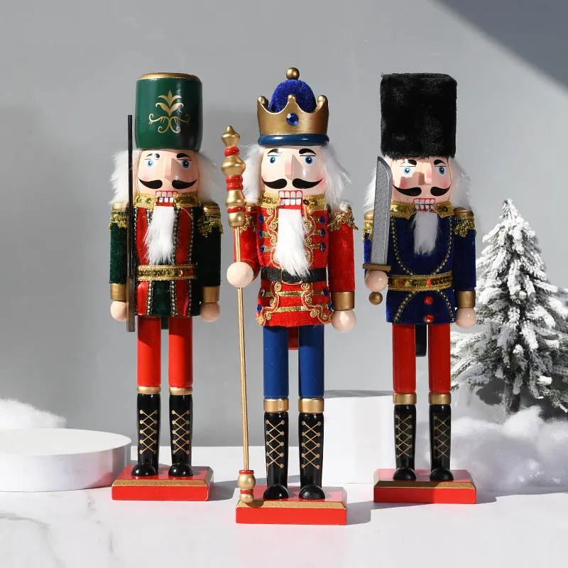 38cm Movable Doll Puppets Classic Puppet Nutcracker Soldiers Novelty Children Christmas Toy Gift Ht069