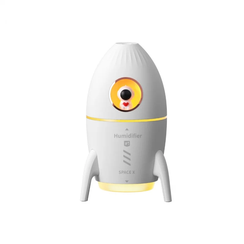 Air Humidifier Portable Spaceman Rocket 350ml  Desk Quiet USB Indoor Bedside Night Light for Living Room Home Bedroom Dorm