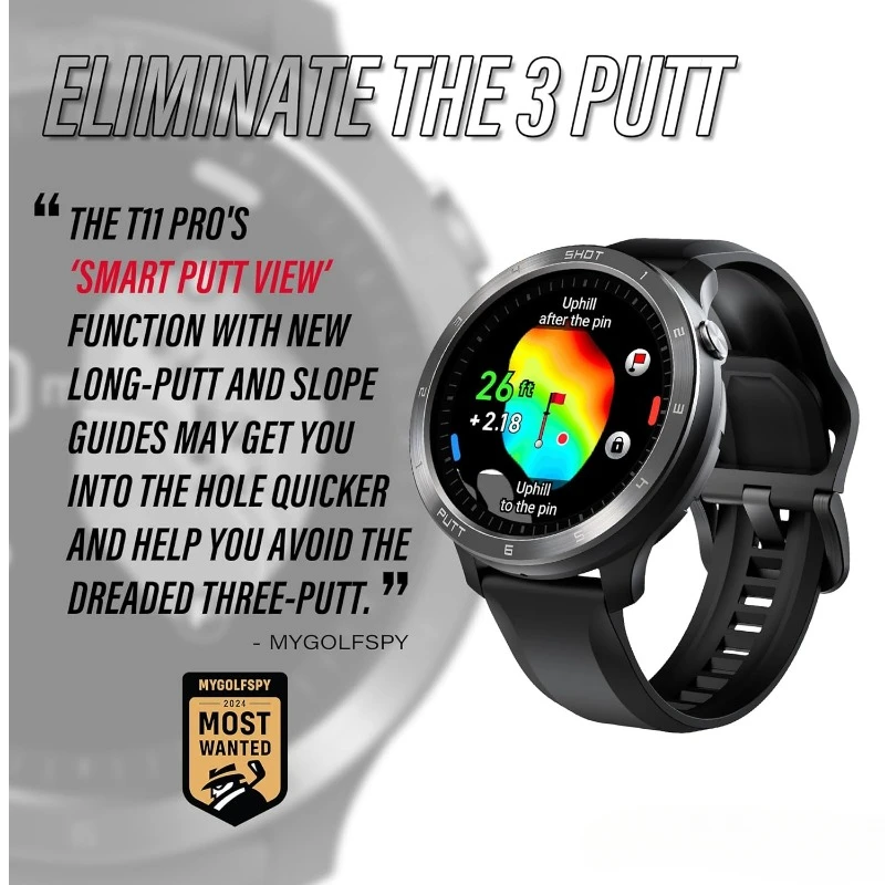 T11 PRO Golf GPS Watch Smart Golf Watch with GPS & Golf Swing Analyzer with Course Preview, Wind Direction/Speed