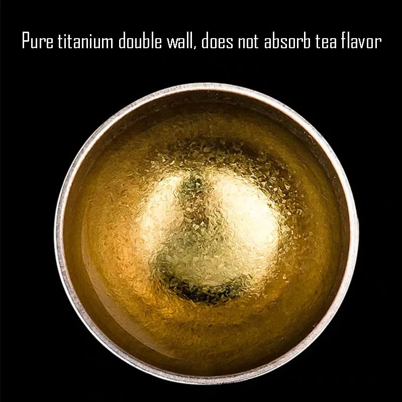 45ml Pure Titanium White Wine Mug,Double Layer,Insulated,Anti-hot,Mildew Proof,Kung Fu Tea Set,Drinkware,Portable Small Tea Cup