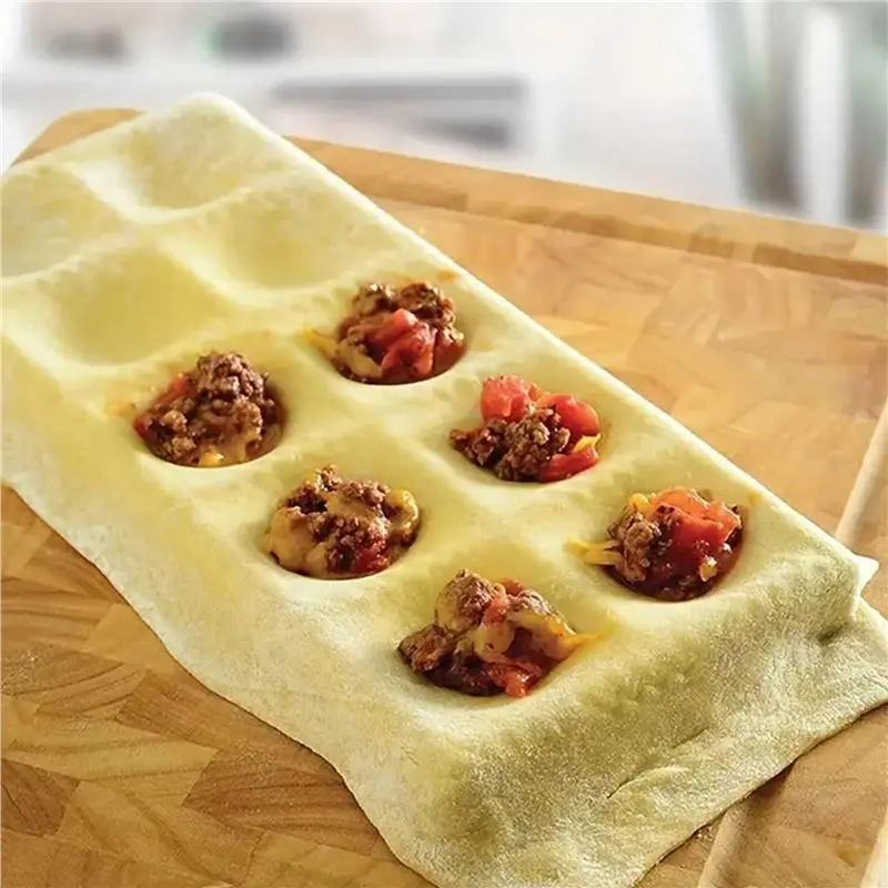 SOFT-Ravioli Mold With XL 2.5 Inch Squares Authentic Italian Tray For Homemade Pasta