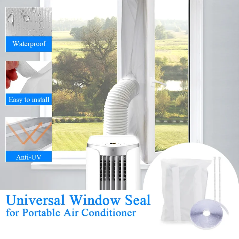 Universal Air Lock Window Seal Cloth Plate 3m 4m Hot Airs Stop Conditioner Outlet Window Sealing Kit for Mobile Air Conditioner