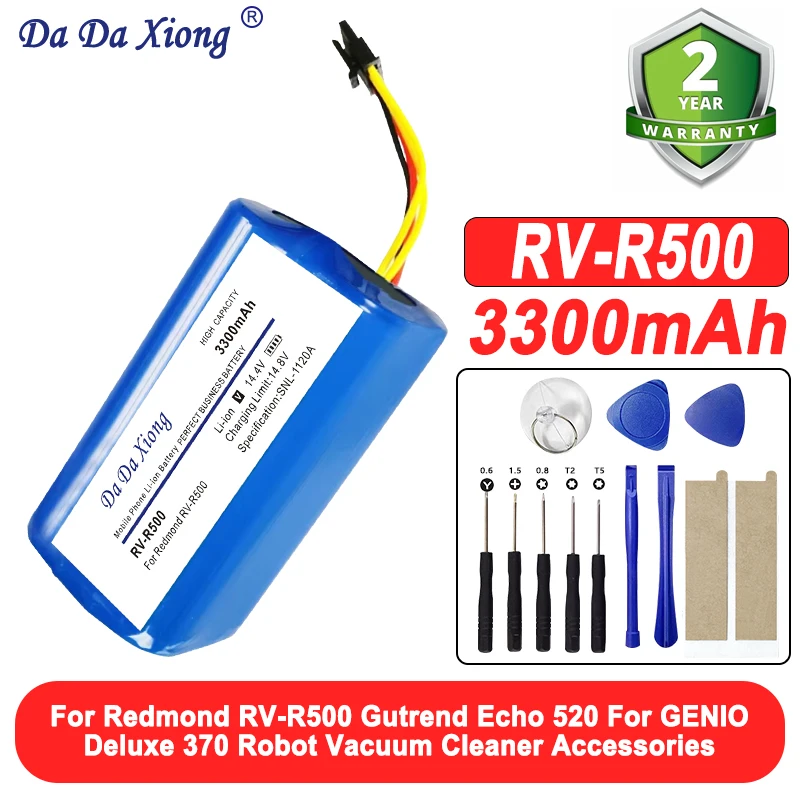 

Совершенно новый аккумулятор емкостью 3300 мАч для Redmond RV-R500 Gutrend Echo 520 для GENIO Deluxe 370, аксессуары для роботов-пылесосов