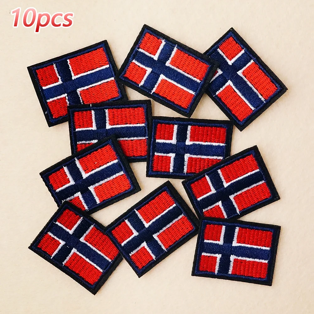 

10Pcs/Lot Norway 3.0x4.0cm Decoration Patches Embroidery Applique Ironing Clothing Sewing Supplies Decorative Patch