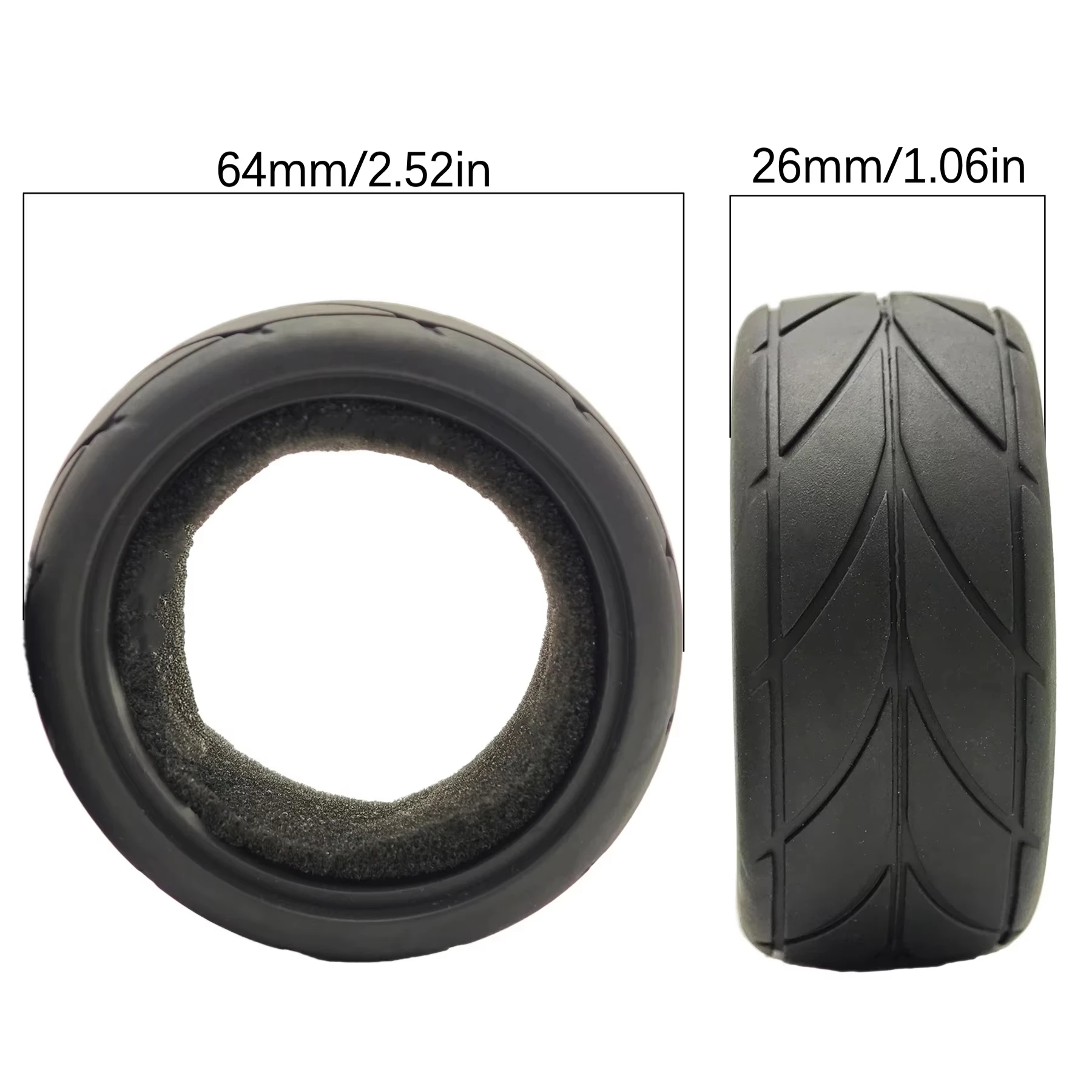 4Pcs 1/10 RC Rally Racing Touring Tires OD 65mm Soft Rubber On Road Tyres for 1:10 Street Car Tamiya TT01 TT02 XV01 TA06 A959