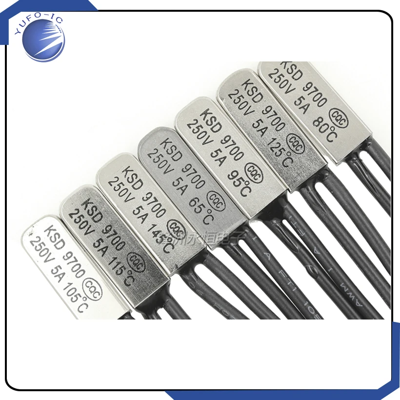 5 قطعة KSD9700 45/50/55/60/65/70/75/80/85/90/95/100/105C درجة عادة مغلقة ترموستات التبديل التحكم في درجة الحرارة 10A 250 فولت