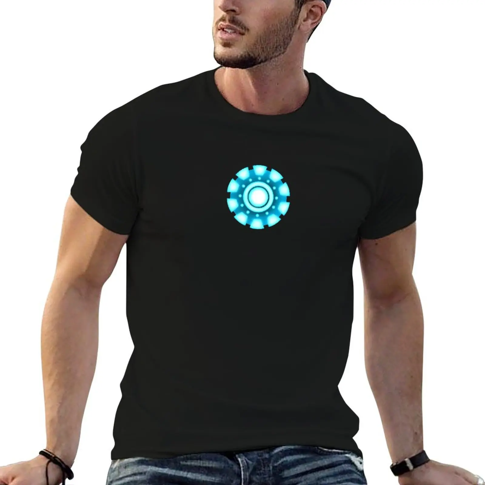 Arc Reactor T-Shirt Basic Breathable Solid Color T-Shirt