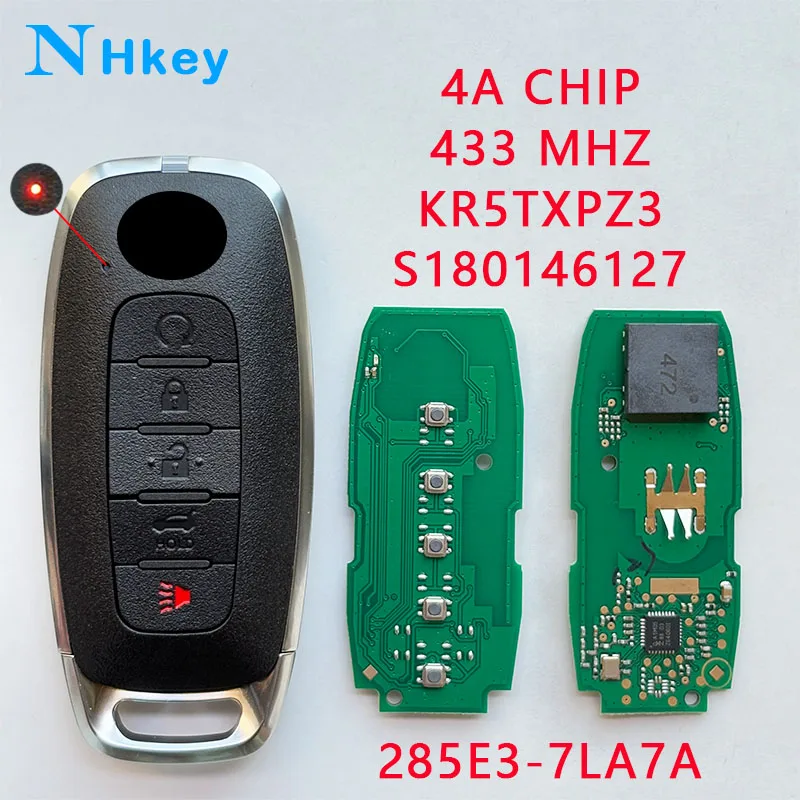 

NH key S180146127 285E3-7LA7A KR5TXPZ3 433MHz 4A Chip 5 Buttons Car Remote Key For Nissan Versa 2023 2024