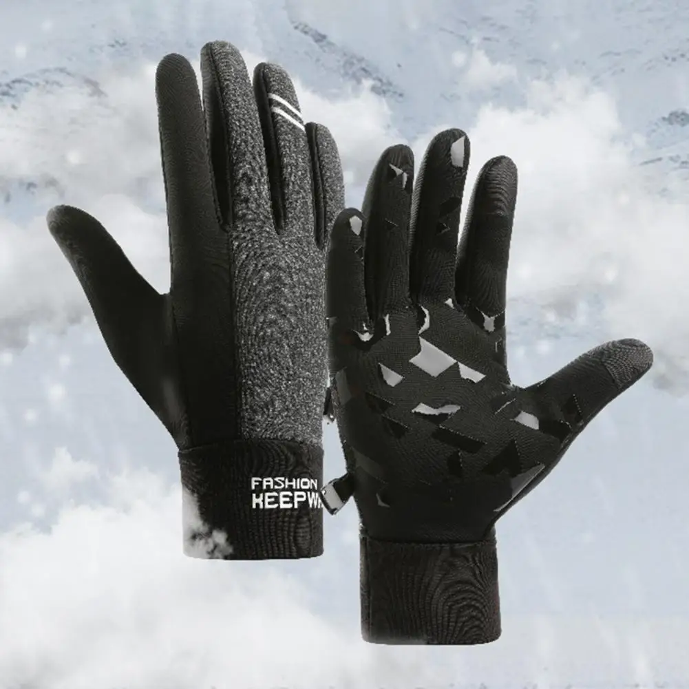 Guantes de ciclismo para acampar, guantes gruesos elegantes, a prueba de viento, para esquí y motocicleta, 1 par