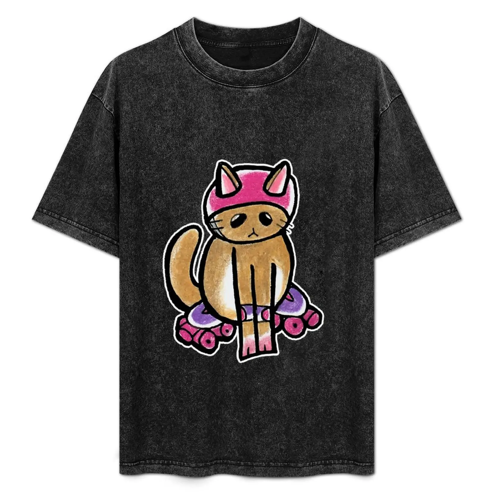

Brown Roller Cat T-Shirt t shirt man casual man t heavy cotton men cotton 100% for man T-Shirt