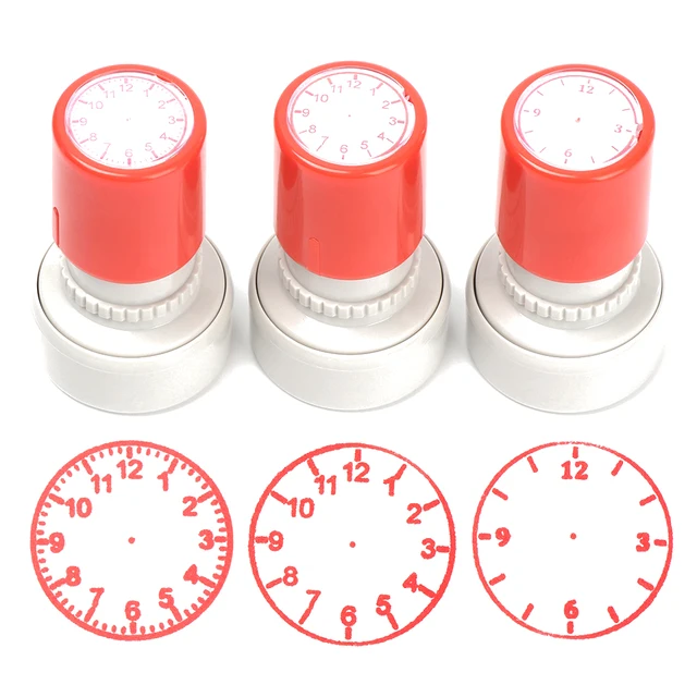 1PC Zegar Stempel Narzędzia dydaktyczne dla dzieci Nauka na zegarku Narzędzia dydaktyczne dla uczniów w wielu stylach Przybory szkolne Adis