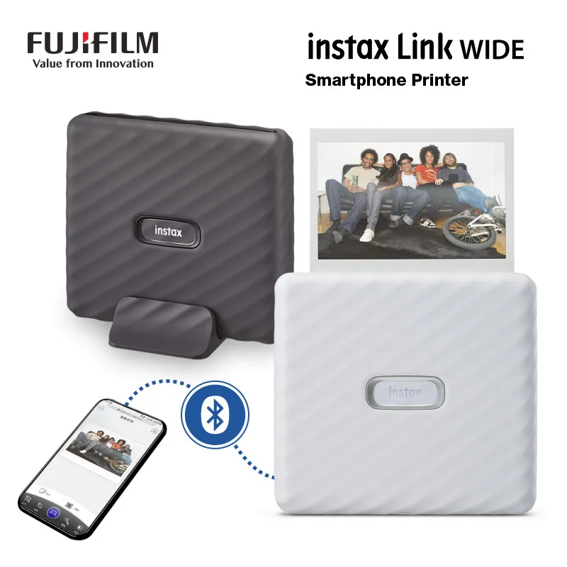 Nowa drukarka Fujifilm Instax Link WIDE zarejestrowana druk z kontroli ruchu wideo drukuj razem w trybie zabawy