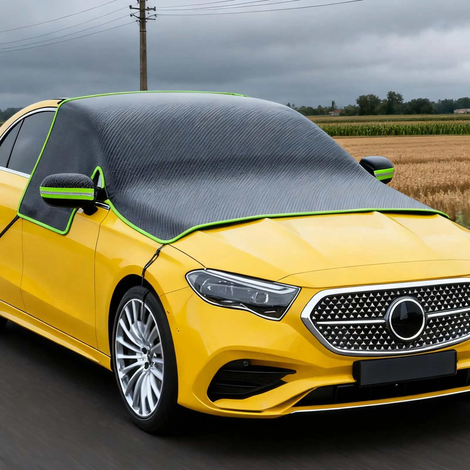 الزجاج الأمامي غطاء الثلوج الثقيلة المضادة للتجميد الصقيع والثلوج الجليد غطاء للحماية أكسفورد النسيج نصف غطاء السيارة لشاحنات سيارات الدفع الرباعي