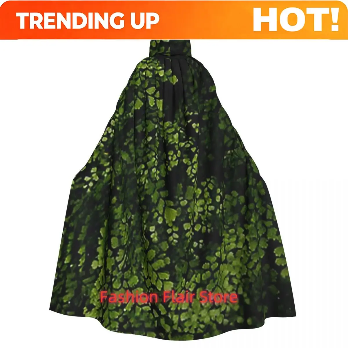 Customization Small Leaves Long Hooded Cloak Witch Medieval Costume Cosplay Cape HalloweenCoat Adult Unisex