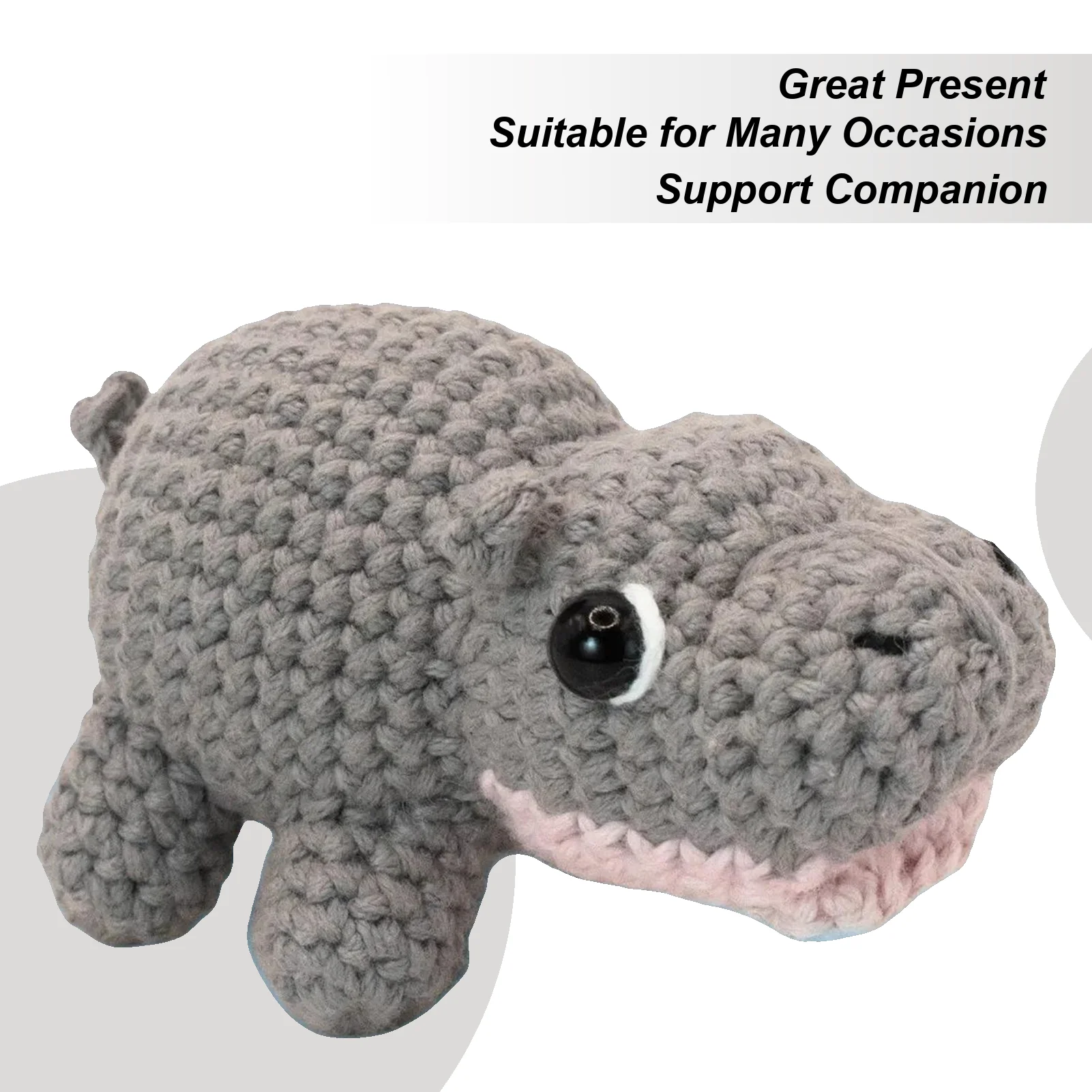 

Crochet Hippo Crochet Handbag Pendant Handmade Stuffed Keychain Charm Decoration for Kids Women Men Animal Lovers Schoolbag Car