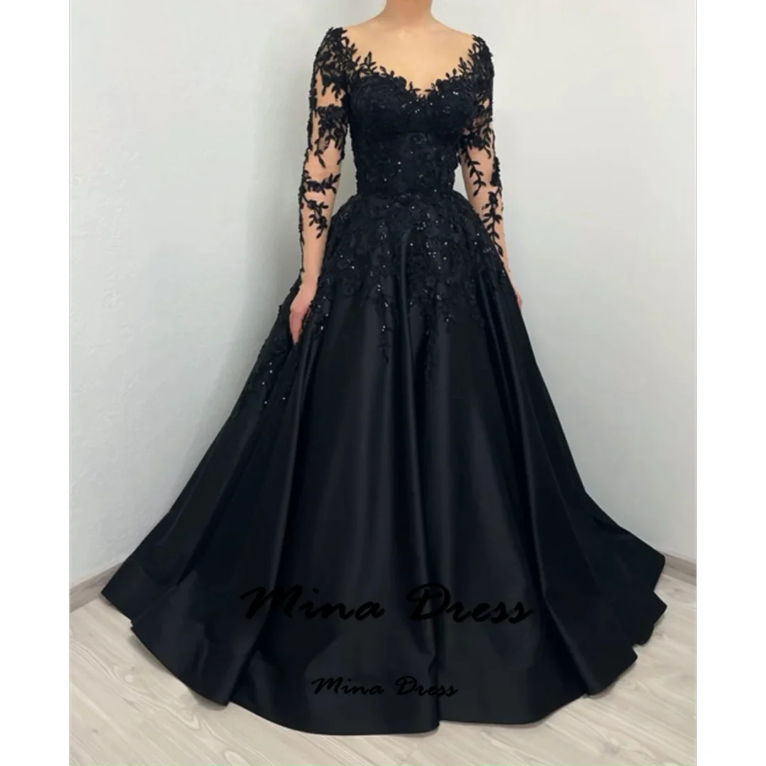 

Mina Customized Luxurious Royal Embroidered Lace Engagement Dress for Women Formal Prom Attire Luxurious Women's Evening Dresses