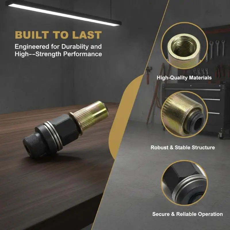 Rivet Nut Installation Kit 52Pcs Heavy Duty M3-M10 Zinc-Coated RH Threaded for Furniture Assembly Auto Modification