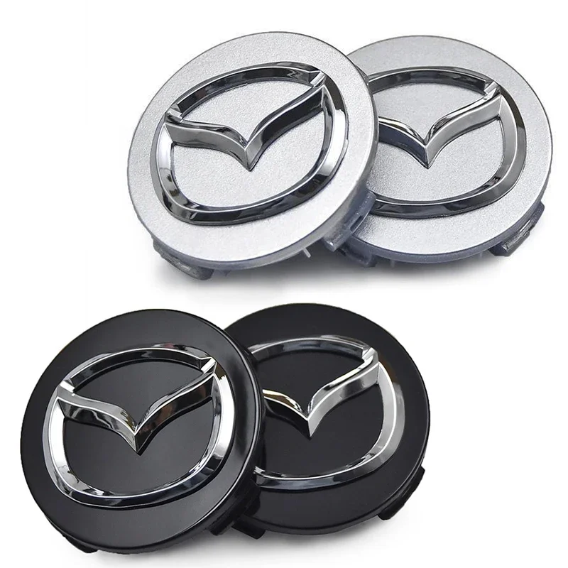 4 قطعة 56 مللي متر سيارة عجلة غطاء محور مركزي شارة شعار ملصق عجلة لامع ورائع لمازدا 3 6 Atenza Axela Demio CX3 CX5 MP MS RX8 سلع السيارات #1