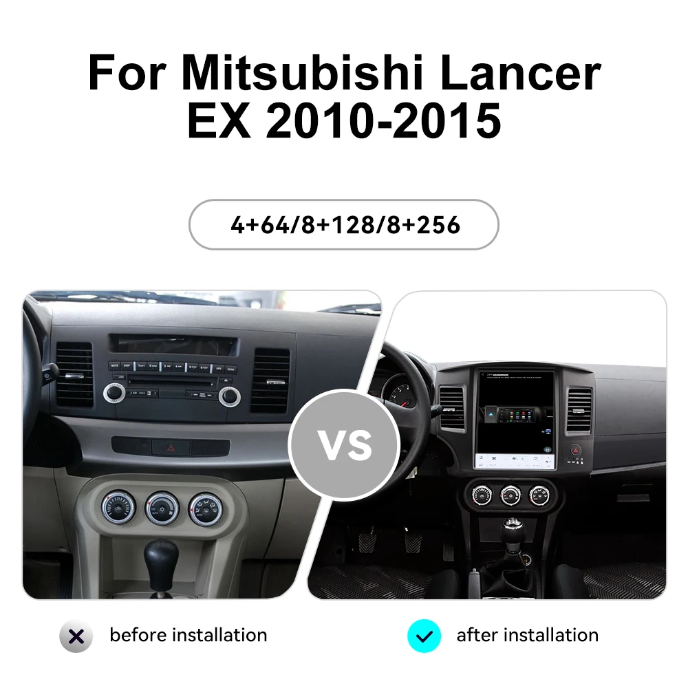 12.1 Inch Car Radio For Mitsubishi Lancer EX 2010-2015 Android 13 CarPlay GPS Navigation Multimedia Player HD Screen Head Unit