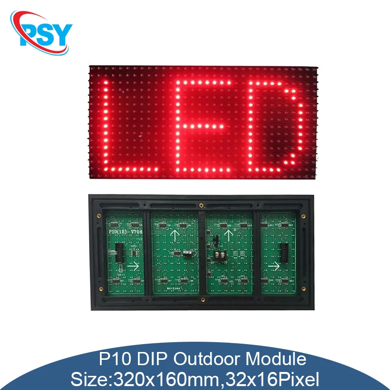 Factory Price LED Monochrome Outdoor Red Module DIP 320x160mm Programmable Matrix Panel High Brightness Outdoor Display Screen